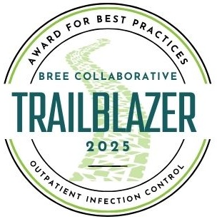 Trailblazer award sticker OPIC 2025 Accreditation association for ambulatory health care logo